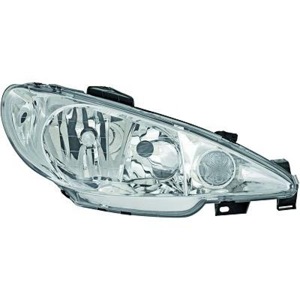 6205S9 SCHEINWERFER RE. P. 206, 98-05 H7/H7 KLARGLASOPTIK 4225082