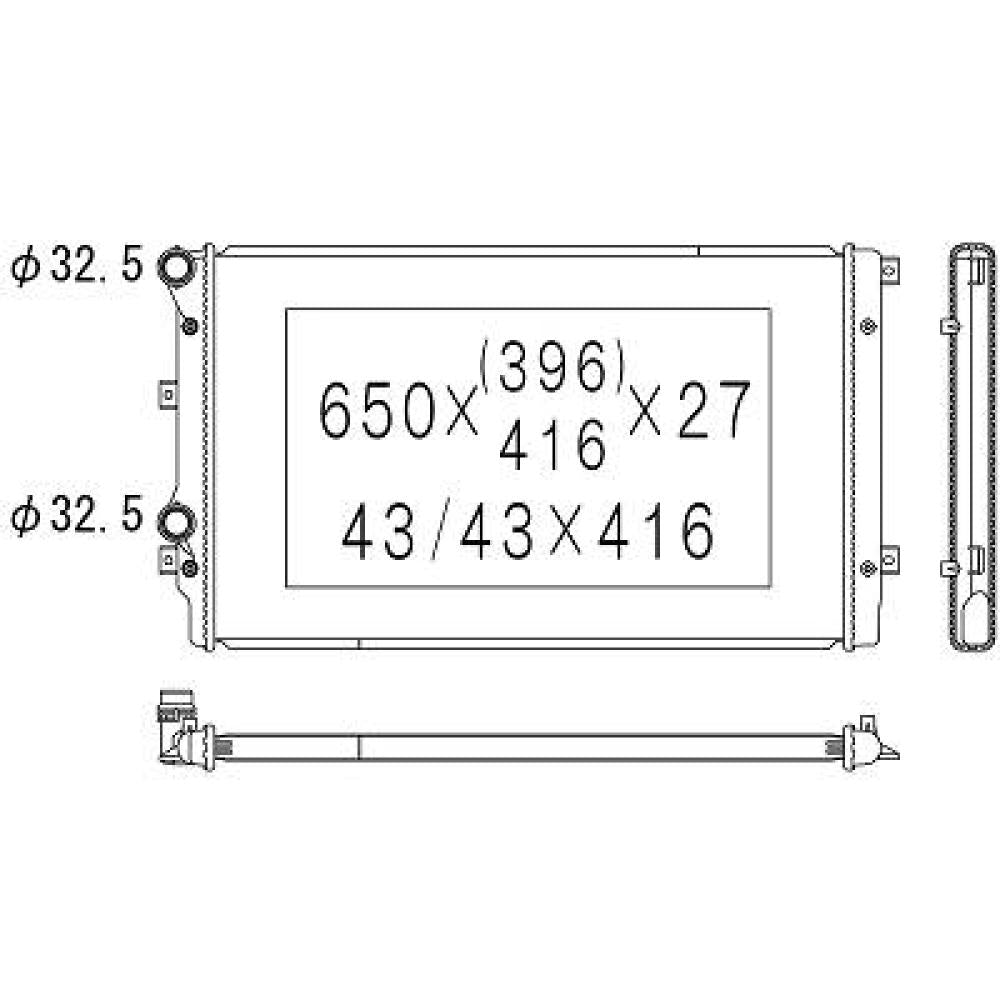 1K0121251AT Kühler Motorkühlung für VW Golf V/VI /Passat 10-14 DCM3441