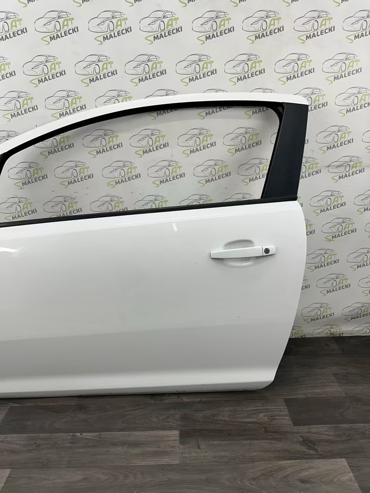 Türe Tür Links Opel Corsa D 3-Tür Modell Farbe Z474 Weiß