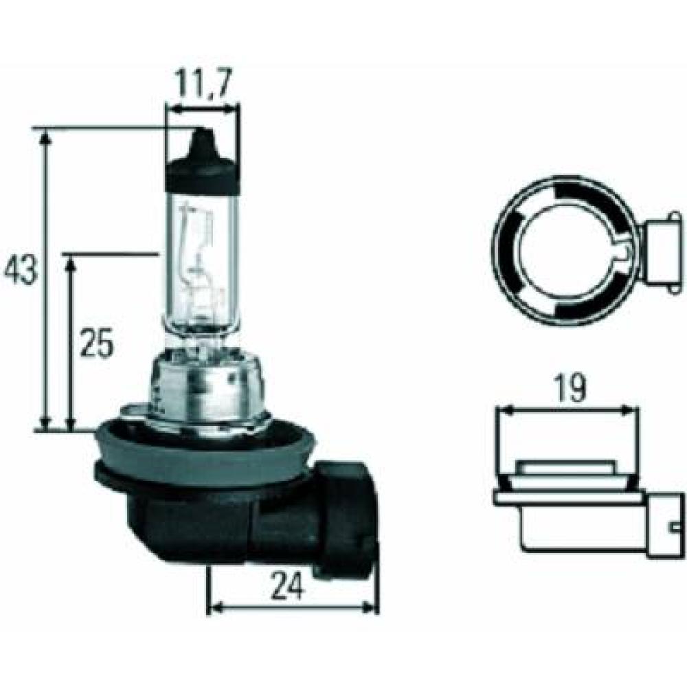 N000000001606 H11 12V 55W PGJ19-2 H11 Glühlampe Halogen LID10038
