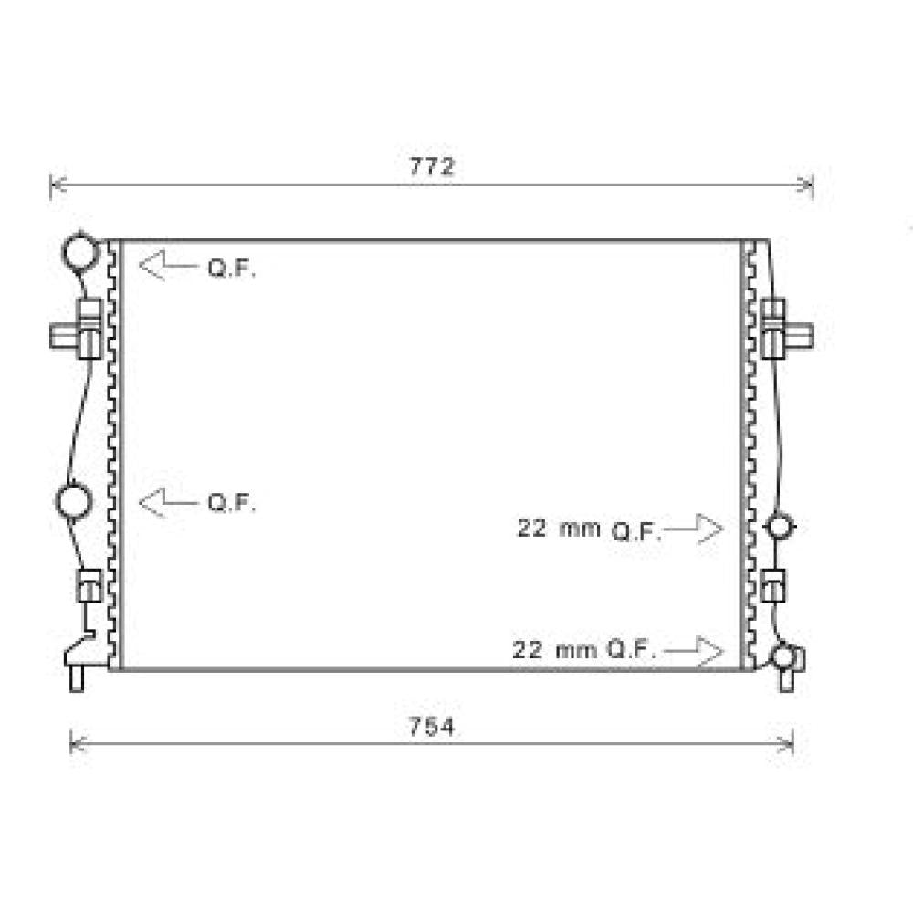 5Q0 121 251 EA Kühler Motorkühlung für VW GOLF VII 08/2012 DCM3474