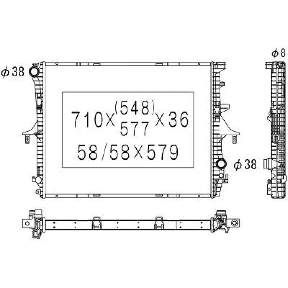 95510614200 Kühler Motorkühlung für VW Touareg 06-11 / Q7 Typ DCM3444