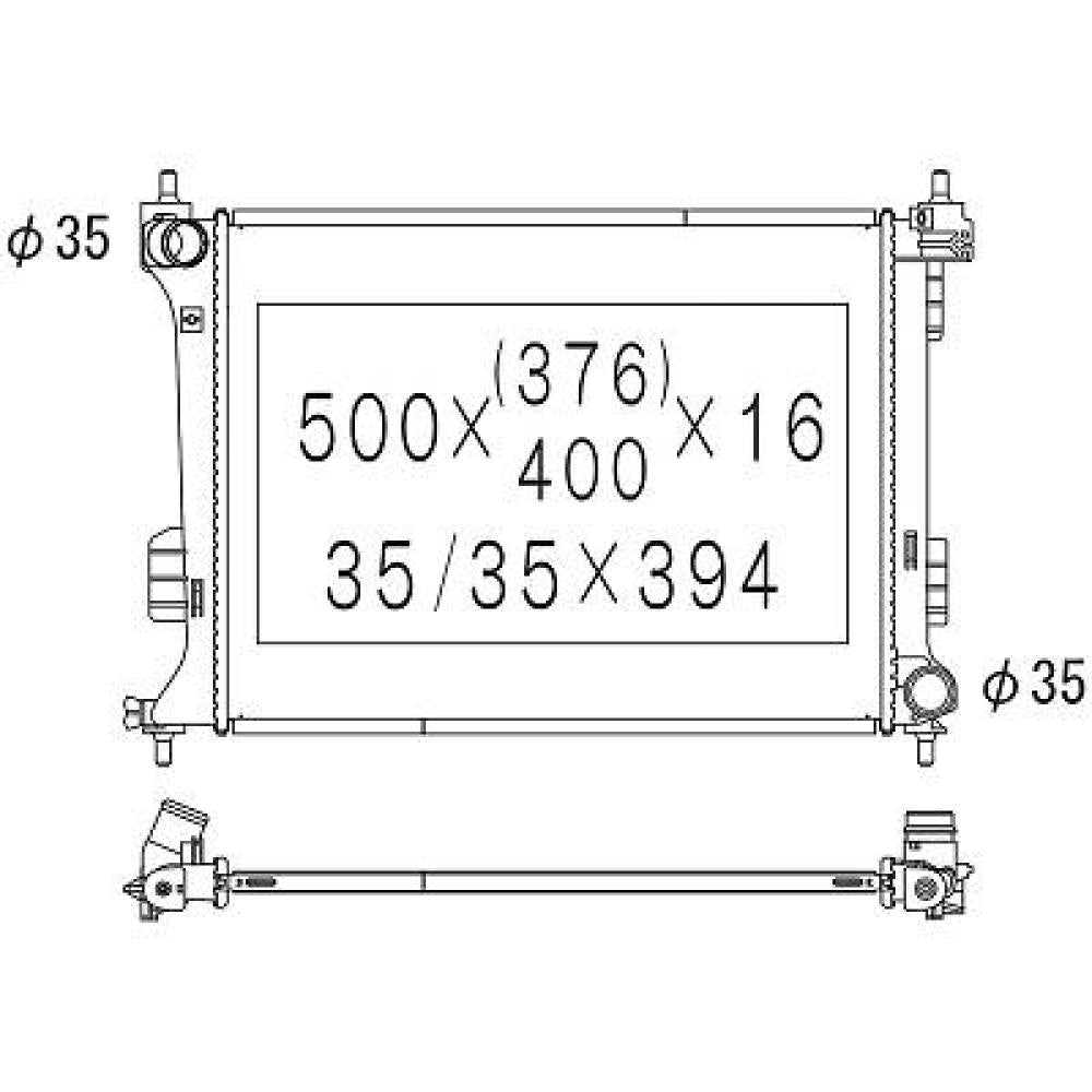 253101J000 Kühler Motorkühlung für HYUNDAI I20 12/2008->> DCM3725