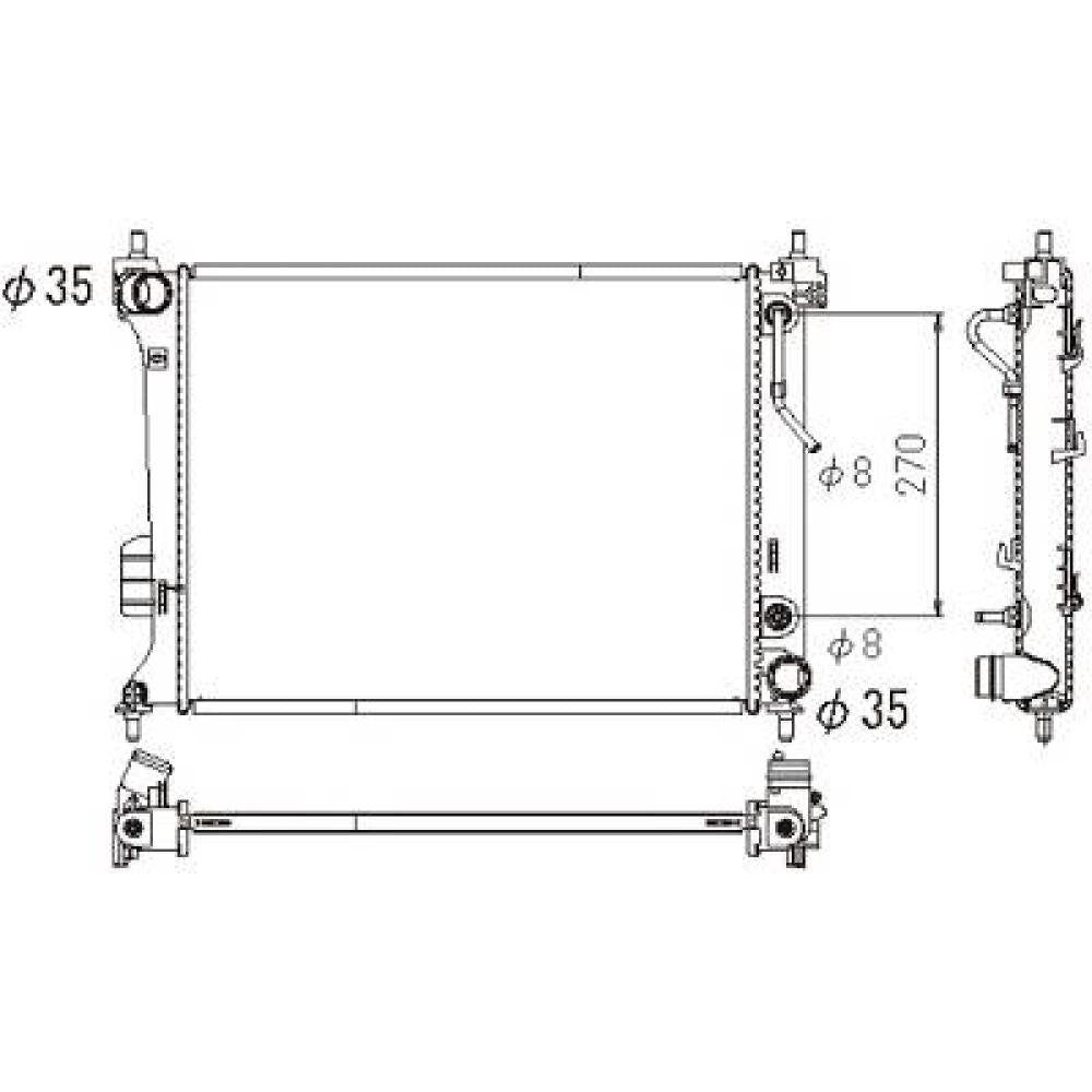 253101J050 Kühler Motorkühlung für HYUNDAI I20 05/2009 DCM3744
