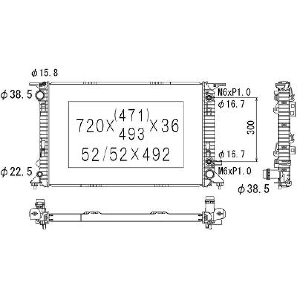 8K0121251AA Kühler Motorkühlung für AUDI A4 09/2008 DCM1490