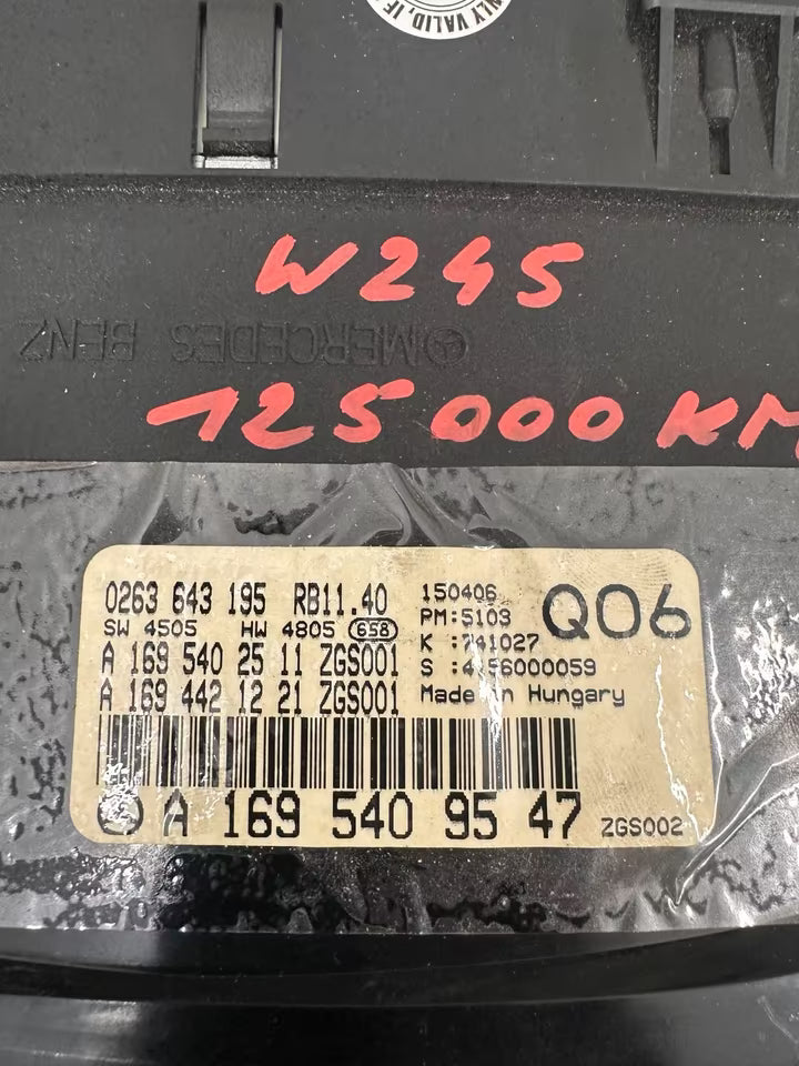 A1695409547 Tacho Kombiinstrument Mercedes Benz W245 125000km