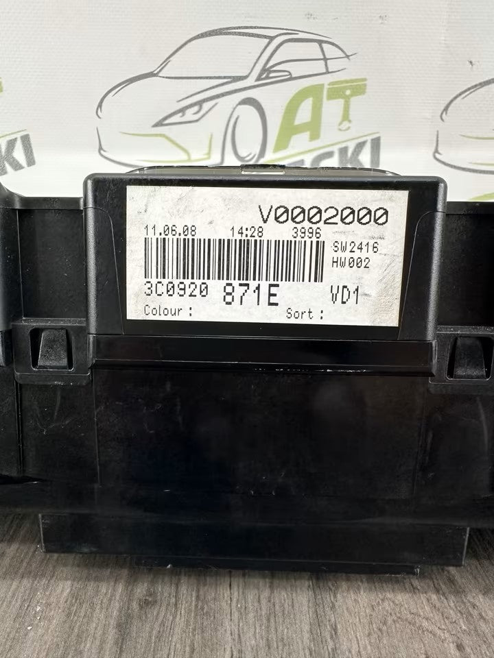 3C0920871E Tacho Kombiinstrument Vw Passat 3C B6 2,0 Tdi 200000