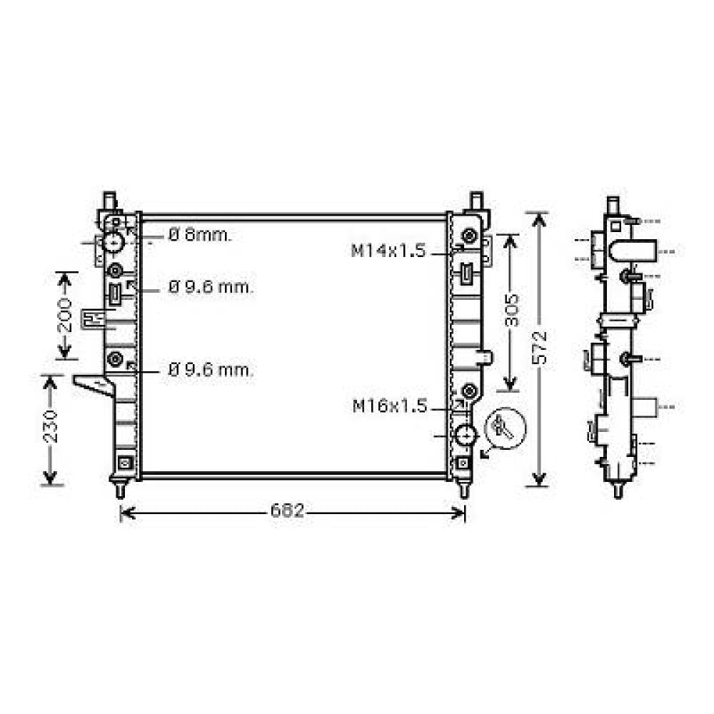 A1635000003 Kühler Motorkühlung für MERCEDES M-Klasse 1998->> DCM2382