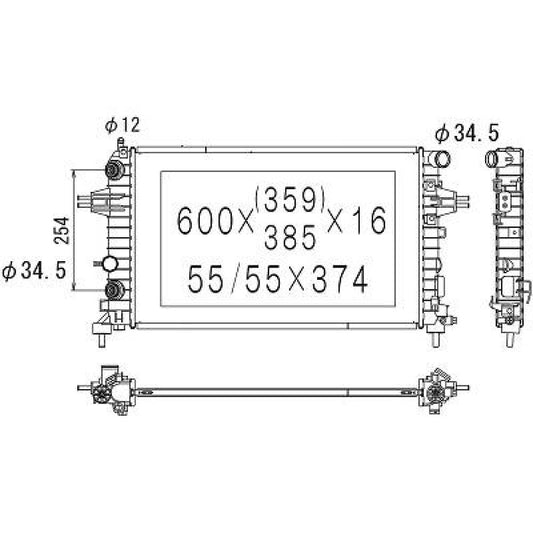 13145210 Kühler Motorkühlung für OPEL ASTRA H 03/2005 DCM2659