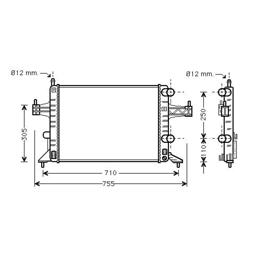 9196686 Kühler Motorkühlung für OPEL CORSA C DCM2640