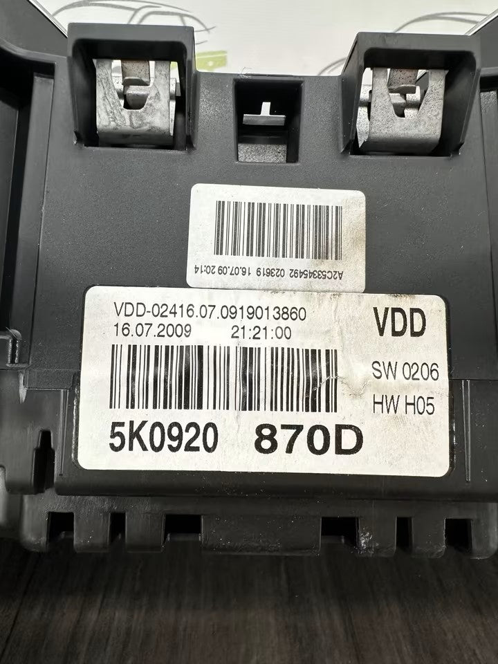 5K0920870D speedometer instrument cluster VW Golf VI 6 5K 1.4 TSI 122Ps