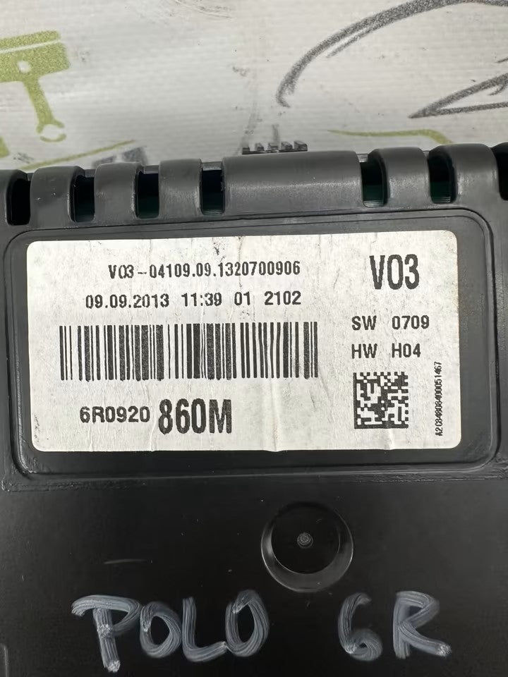 6R0920860M Tacho Kombiinstrument VW Polo 6R