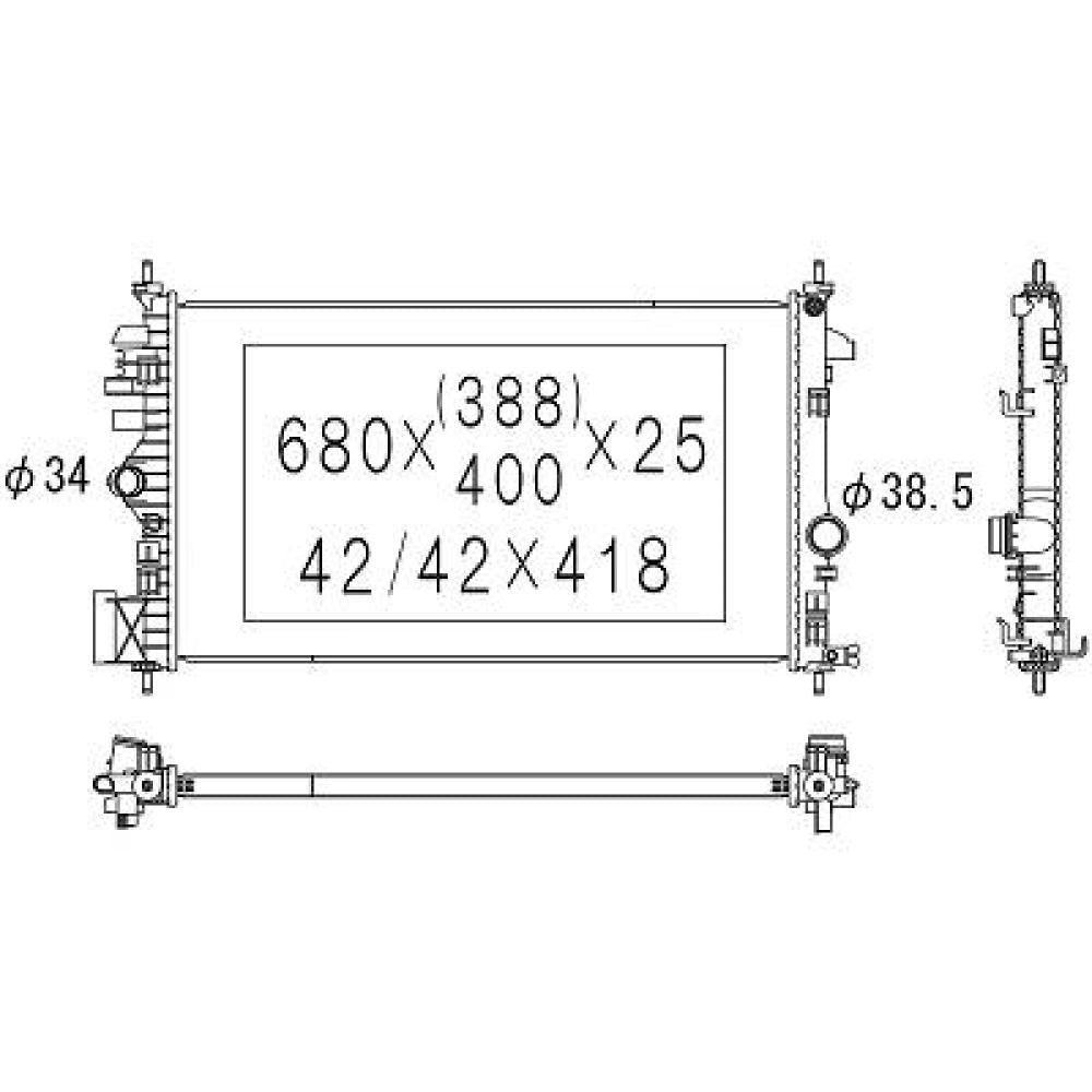 13241725 Kühler Motorkühlung für OPEL INSIGNIA DCM2692