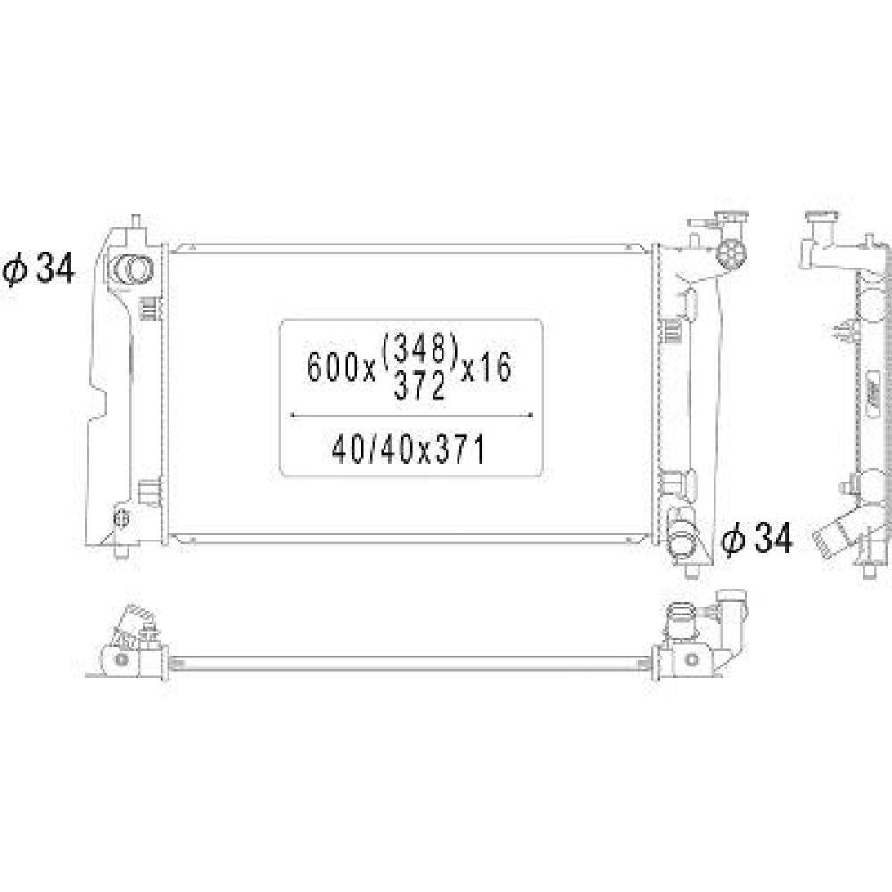 164000D200 Kühler Motorkühlung für TOYOTA COROLLA 01/2002 DCM3232
