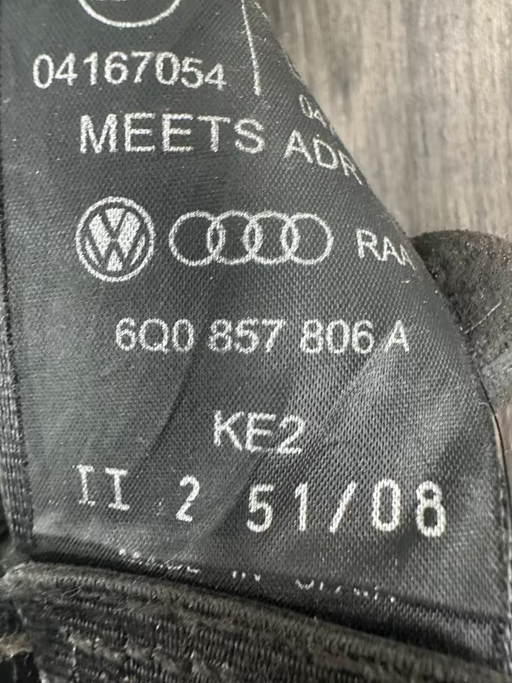6Q0857806A Sicherheitsgurt Hinten Rechts VW Polo 9N3