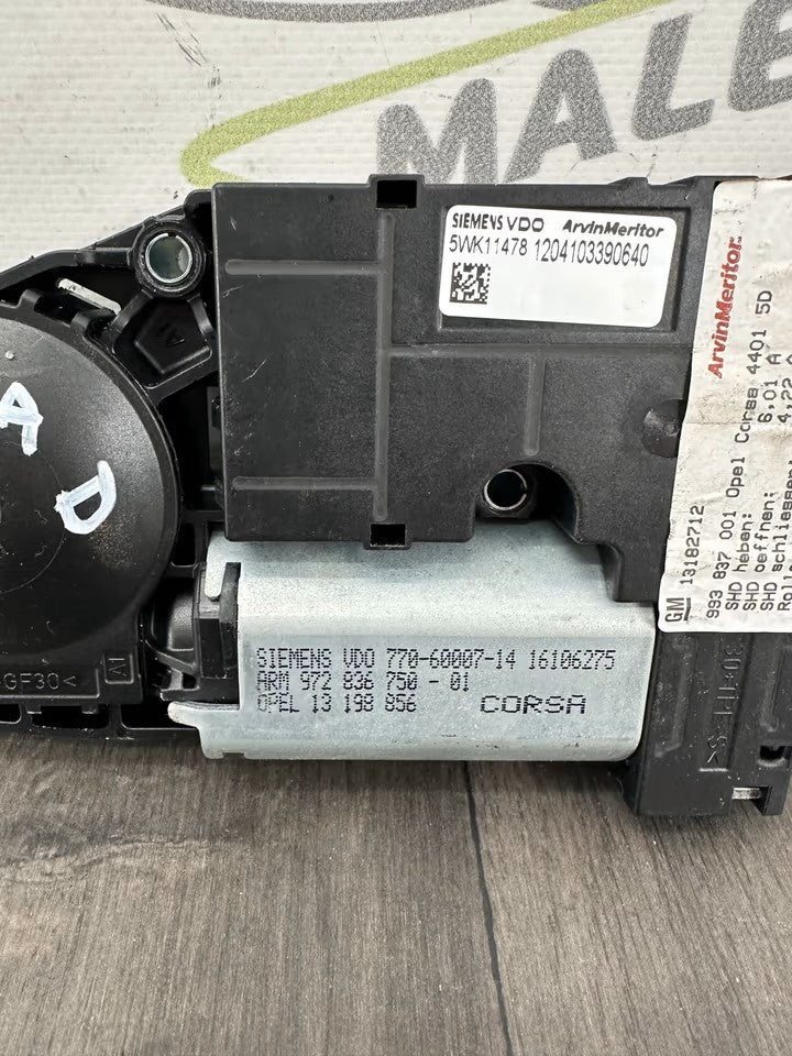 13182712 Sunroof Motor Drive Opel Corsa D Models