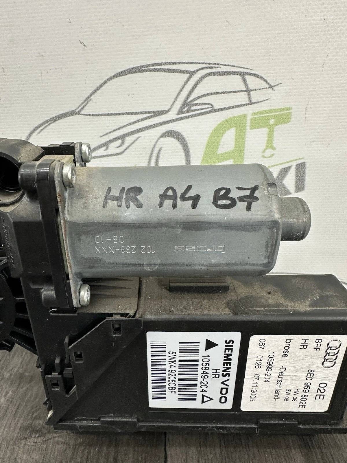 8E0959802E Fensterhebermotor Hinten Rechts Audi A4 B7 8E Modelle 5WK49205CBF