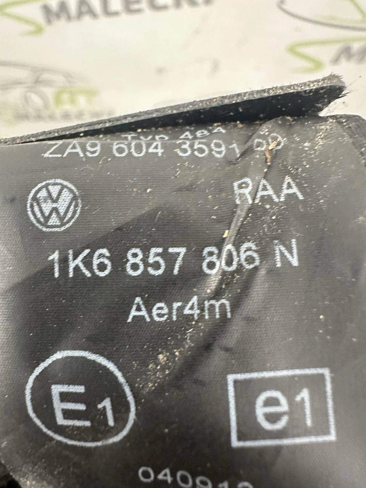 1K6857806N Sicherheitsgurt Gurt Hinten Rechts VW Golf V Modell 1K6 857 806 N