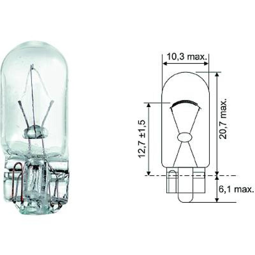 J7AZZZ90021 W5W (T10) 12V 5W W2,1x9,5d W5W (T10) Glassockellampe LID10078