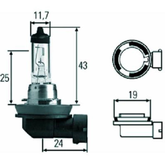 YY04500835612 H8 12V 35W PGJ19-1 H8 Glühlampe       Halogen LID10034