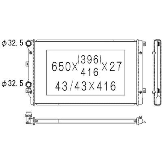 1K0121251AT Kühler Motorkühlung für VW Golf V/VI /Passat 10-14 DCM3441