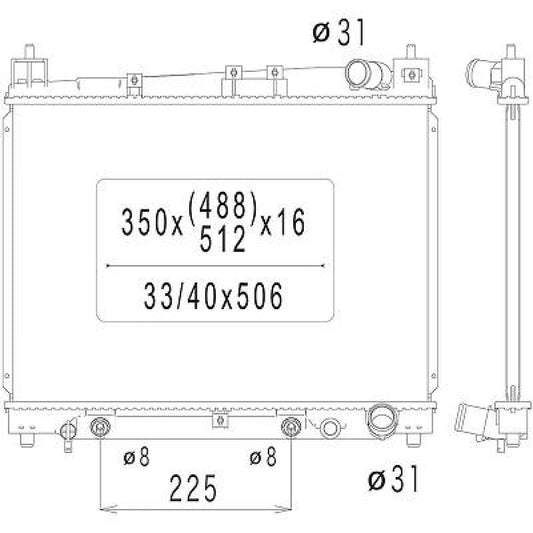 1640021070 Kühler Motorkühlung für TOYOTA YARIS 11/1999 DCM3214