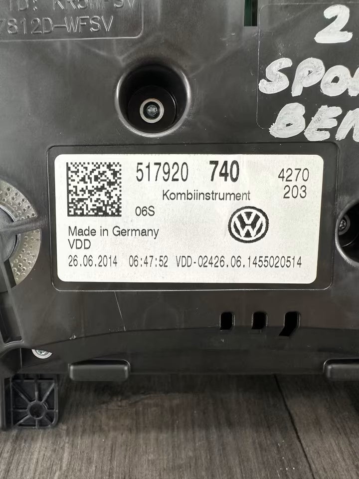 517920740 Tacho Kombiinstrument Vw Golf Sportsvan Modelle Benzin