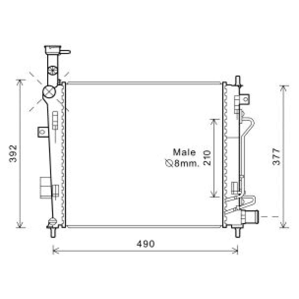 253101Y050 Kühler Motorkühlung für KIA PICANTO 09/2011 DCM3815