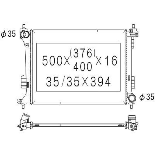 253101J000 Kühler Motorkühlung für HYUNDAI I20 12/2008->> DCM3725