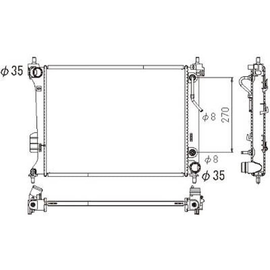 253101J050 Kühler Motorkühlung für HYUNDAI I20 05/2009 DCM3744