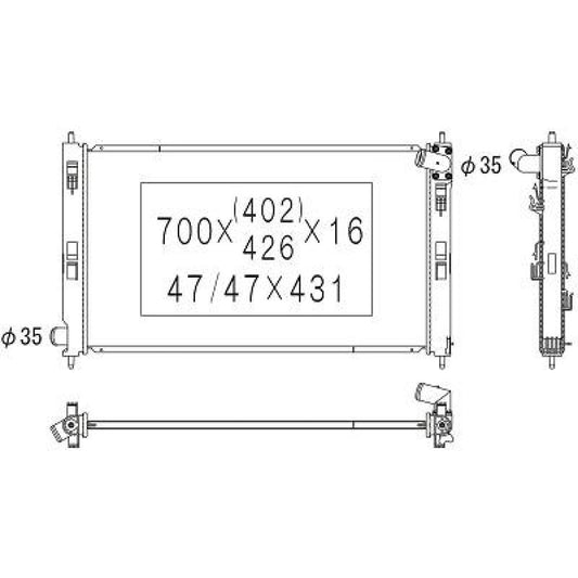 MN156092 Kühler Motorkühlung für MITSU LANCER VIII 2008->> DCM2532