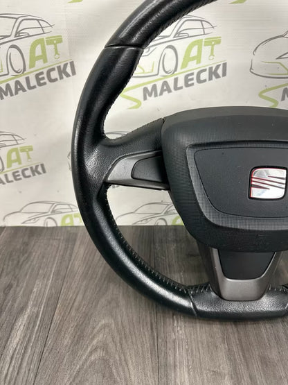 3 Speicher Leder Lenkrad Seat Ibiza 6J Modell 120000km