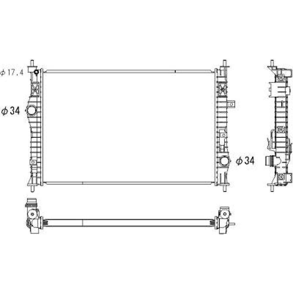 1609961580 Kühler Motorkühlung für CITROEN C4 II/Jumpy 2014-> DCM3940