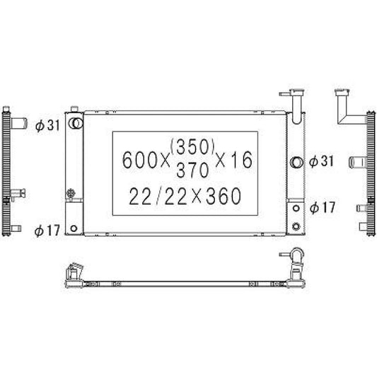1604121280 Kühler Motorkühlung für TOYOTA PRIUS 08/2003 DCM3322