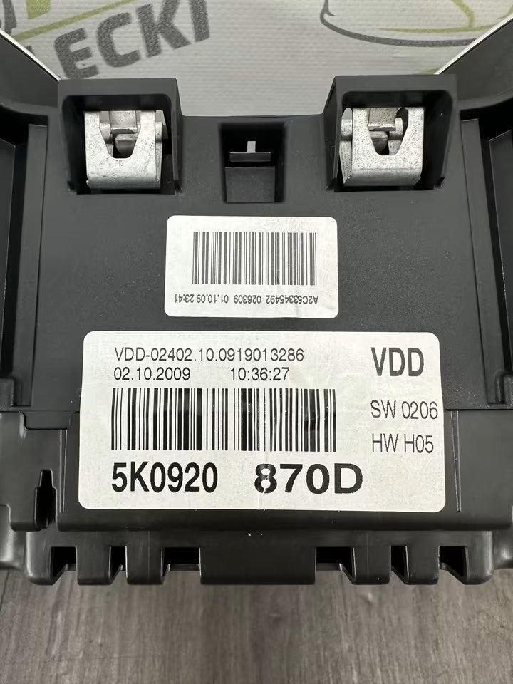 5K0920870D Tacho Kombiinstrument Vw Golf VI 6 5K 1,4 TSI 122Ps