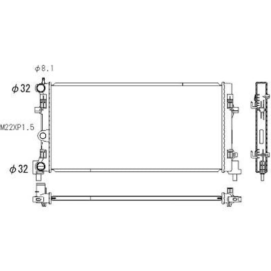 6RF121253 Kühler Motorkühlung für VW POLO 6R / A1 / Ibiza DCM3011