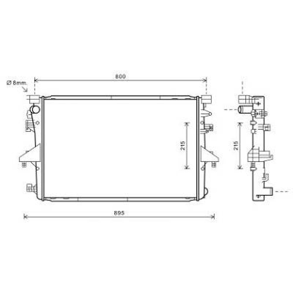 7E0121253A Kühler Motorkühlung für VW T5 09/2009 DCM3466