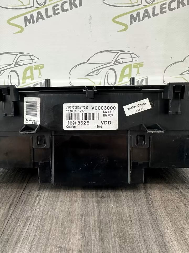 1T0920862E Tacho Kombiinstrument Vw Touran 1T Modell 1,6 FSI