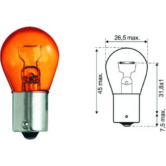 N10256401 PY21W 12V 21W BAU15s Amber PY21W Glühlampe   Halogen LID10054