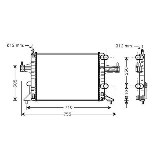 9196686 Kühler Motorkühlung für OPEL CORSA C DCM2640