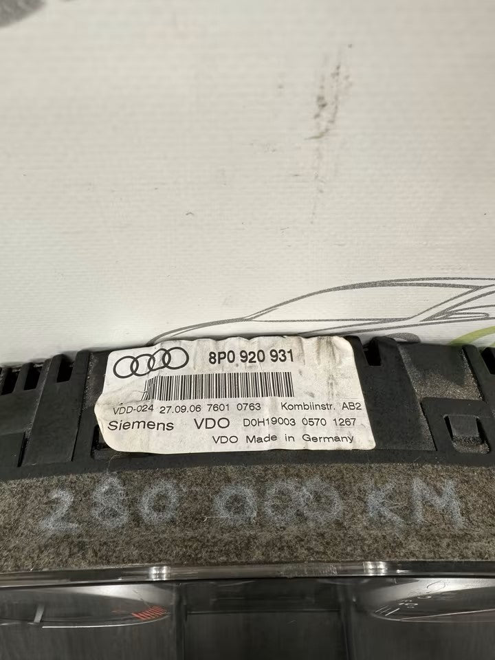 8P0920931 Tacho Kombiinstrument Audi A3 8P Modelle Diesel 2,0 Tdi