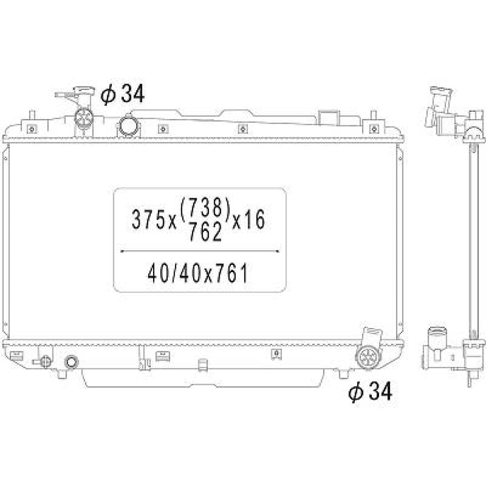1640022120 Kühler Motorkühlung für TOYOTA RAV 4 02/2002 DCM3229