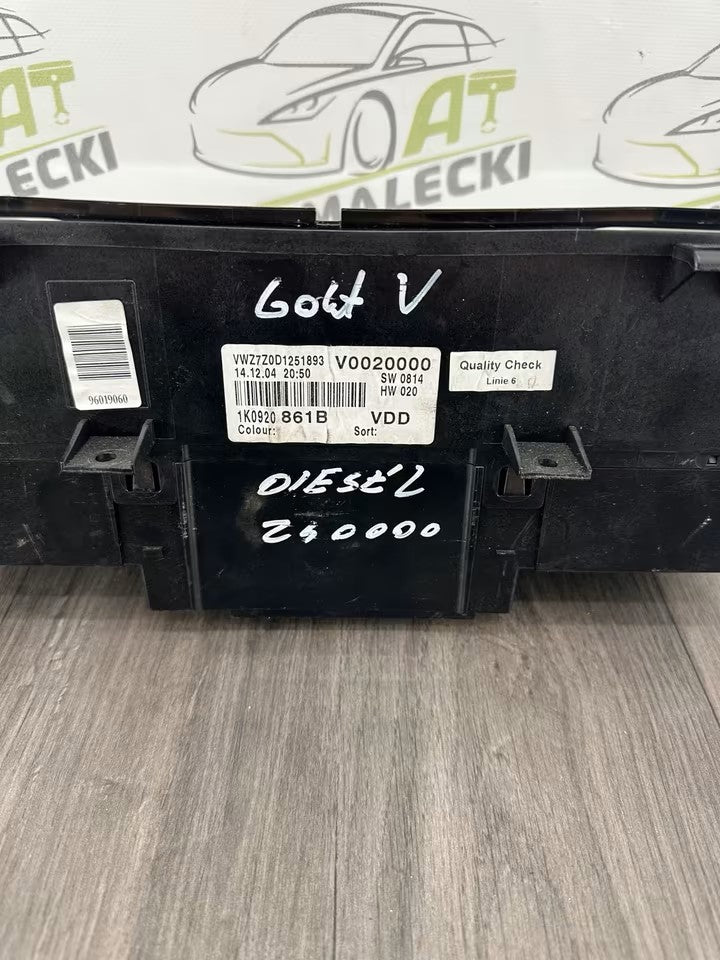 1K0920861B Tacho Kombiinstrument Vw Golf V 5 1K Diesel 240000
