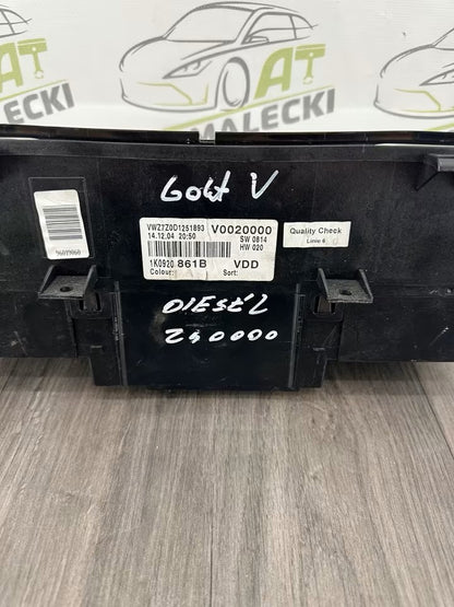 1K0920861B Tacho Kombiinstrument Vw Golf V 5 1K Diesel 240000