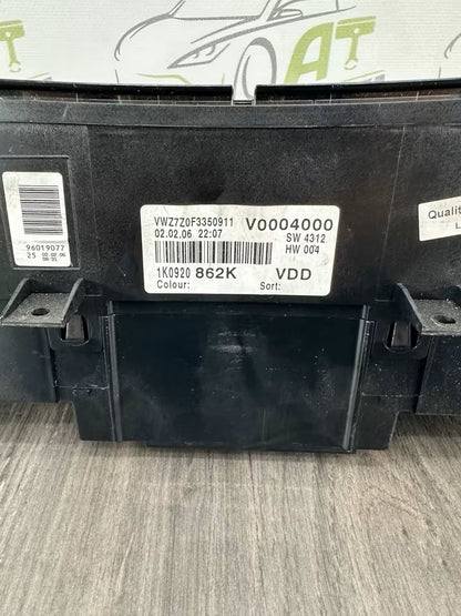 1K0920862K Tacho Kombiinstrument Vw Golf V 1K 5M Diesel 196000km