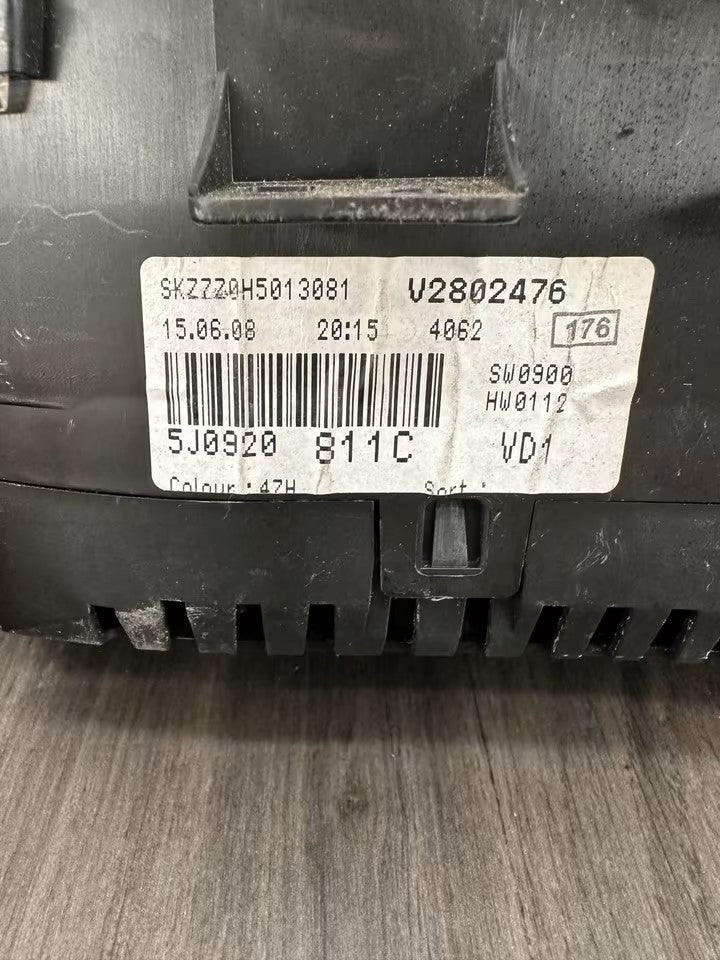 5J0920811C Tacho Kombiinstrument Skoda Fabia 5J Roomster 1,9 Tdi