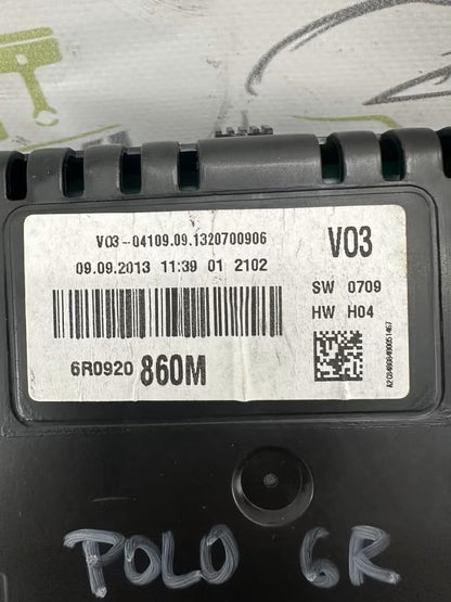 6R0920860M Tacho Kombiinstrument VW Polo 6R