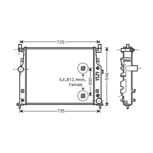 A1645000003 Kühler Motorkühlung für M B W164 M-KLASSE 01/2006 DCM2424