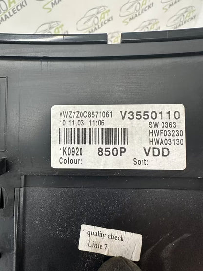 1K0920850P Tacho Instrumentenblende VW Golf V
