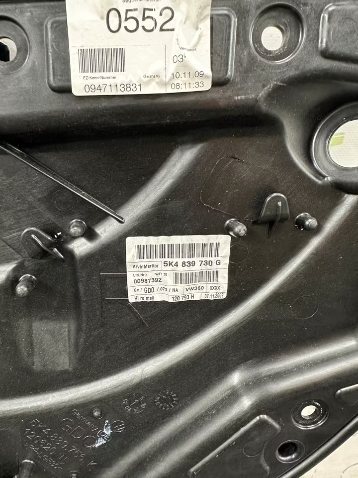 5K4839730G Türblatt Fensterheber Hinten Rechts Vw Golf VI 6 5K